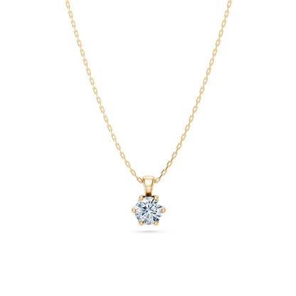 Round Brilliant Diamond Solitaire Necklace 0.5ct by Qutahia Jewellery