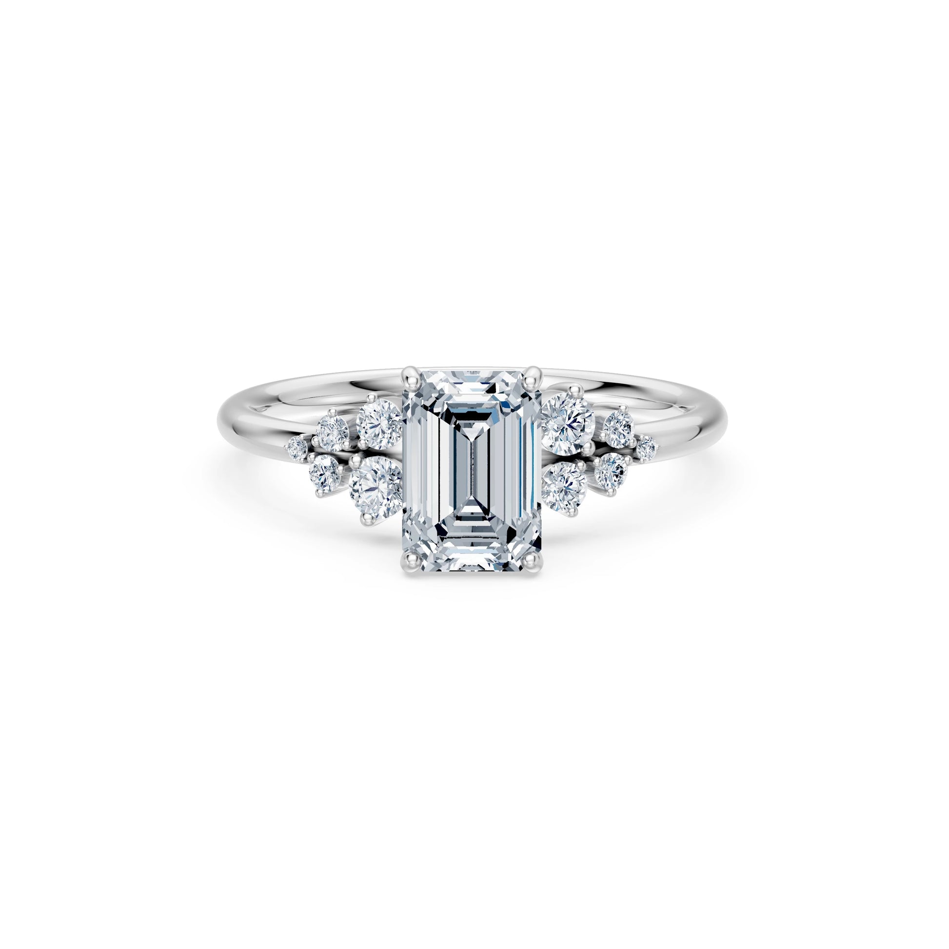 Emerald Lab Grown Diamond Classic Pave Eternity Ring 1.5ct by Qutahia Jewellery