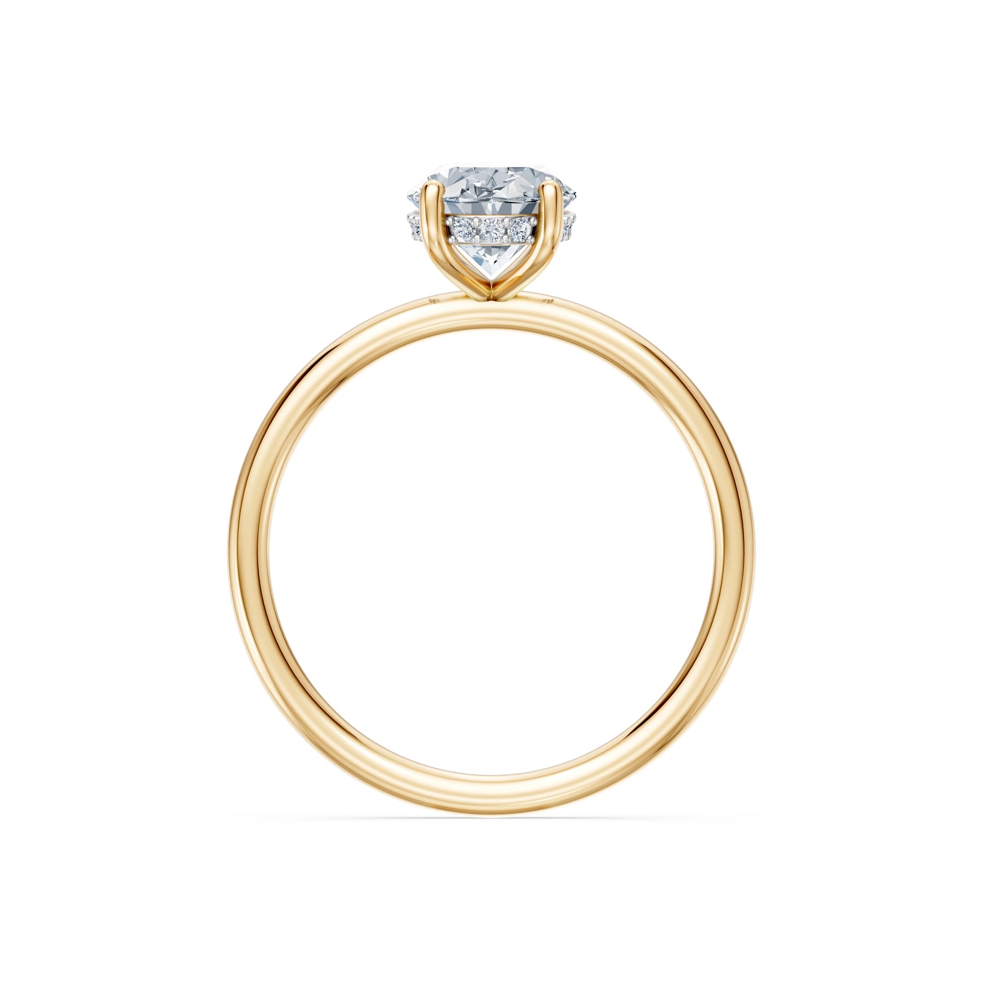 Oval Lab Grown Diamond Micro Pave Engagement Ring 1.5ct by Qutahia Jewellery