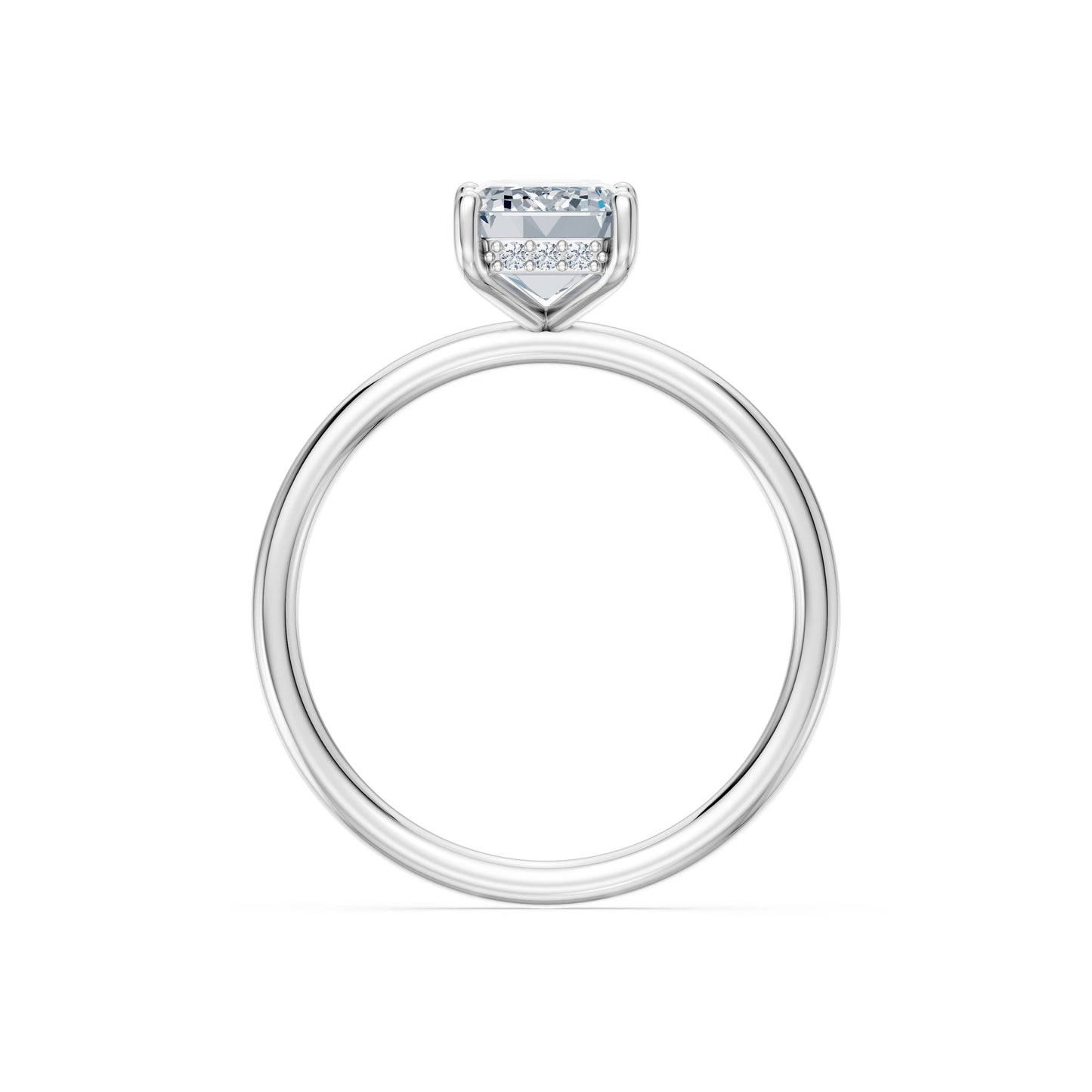 Emerald Lab Grown Diamond Micro Pave Engagement Ring 2.0ct by Qutahia Jewellery