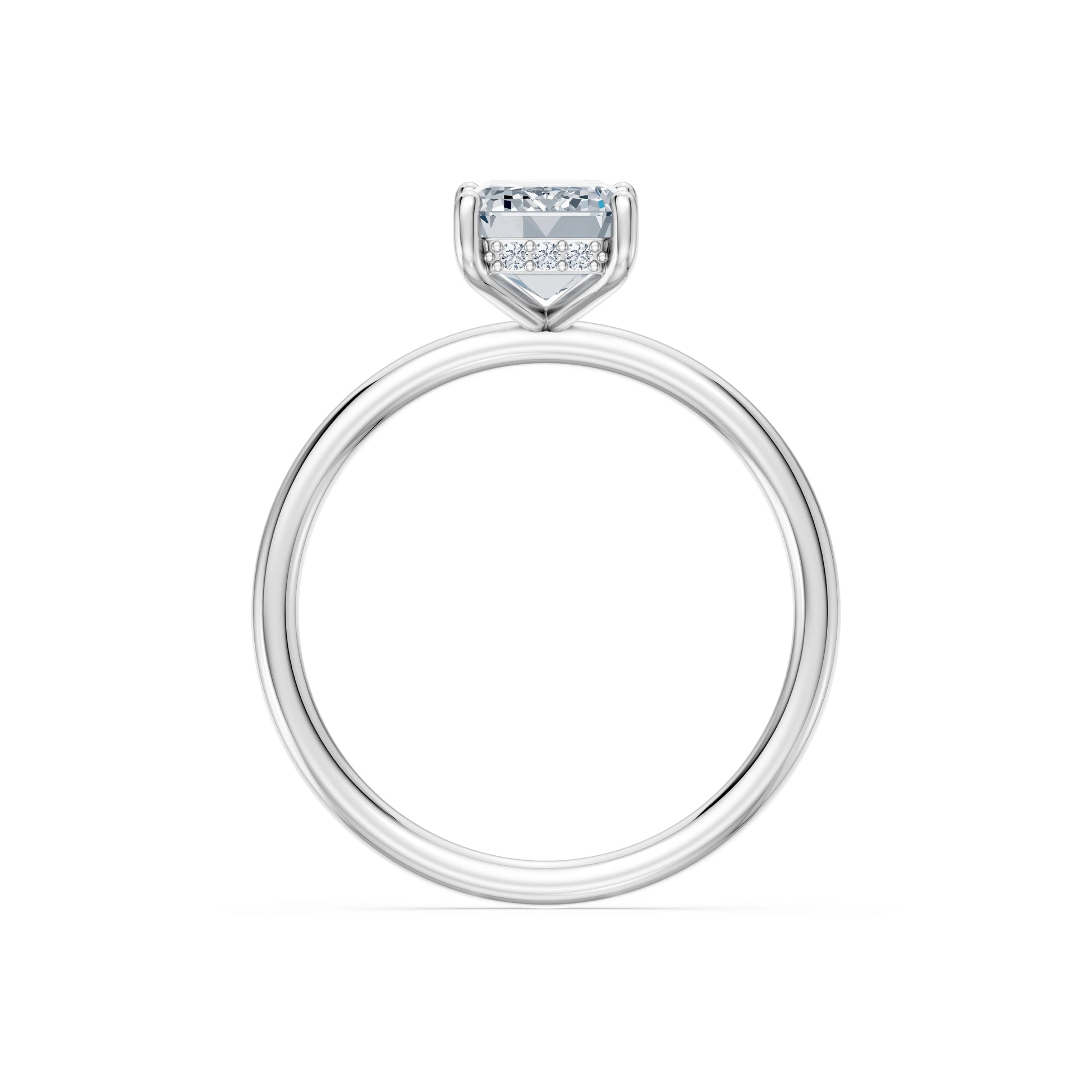 Emerald Lab Grown Diamond Micro Pave Engagement Ring 2.0ct by Qutahia Jewellery