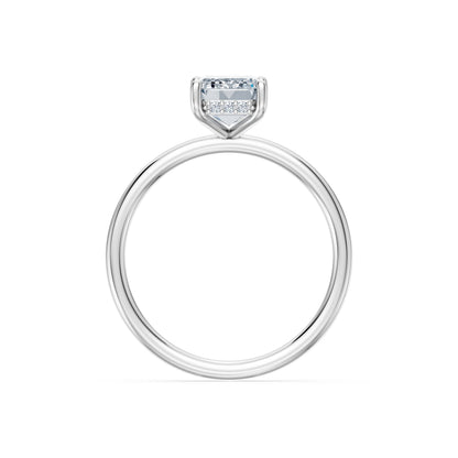 Emerald Lab Grown Diamond Micro Pave Engagement Ring 2.0ct by Qutahia Jewellery