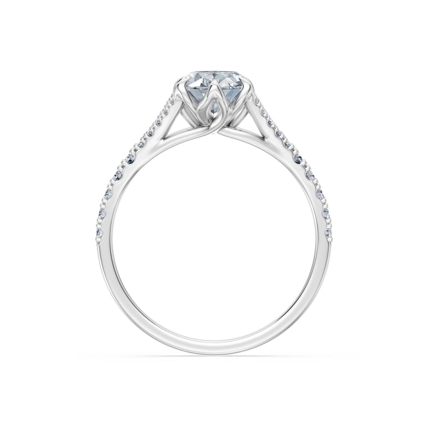 Oval Lab Grown Diamond Micro Pave Eternity Ring 1.5ct by Qutahia Jewellery
