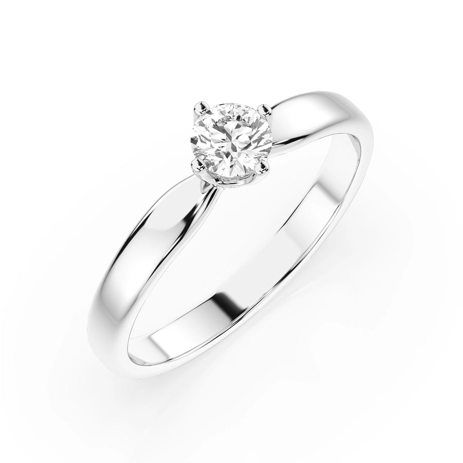 Solitaire Diamond Ring Round 0.3ct by Qutahia Jewellery