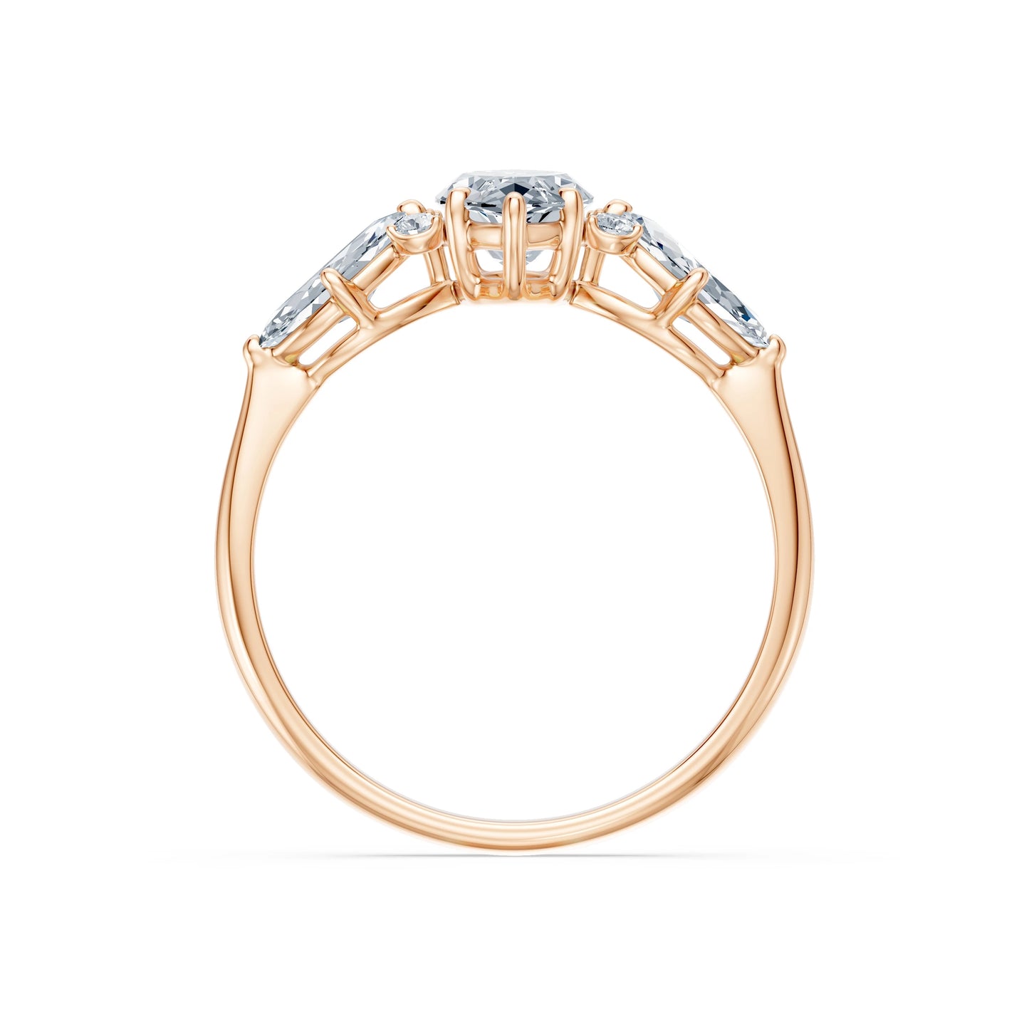 Marquise Lab Grown Diamond Side Stone Eternity Ring 1.0ct by Qutahia Jewellery