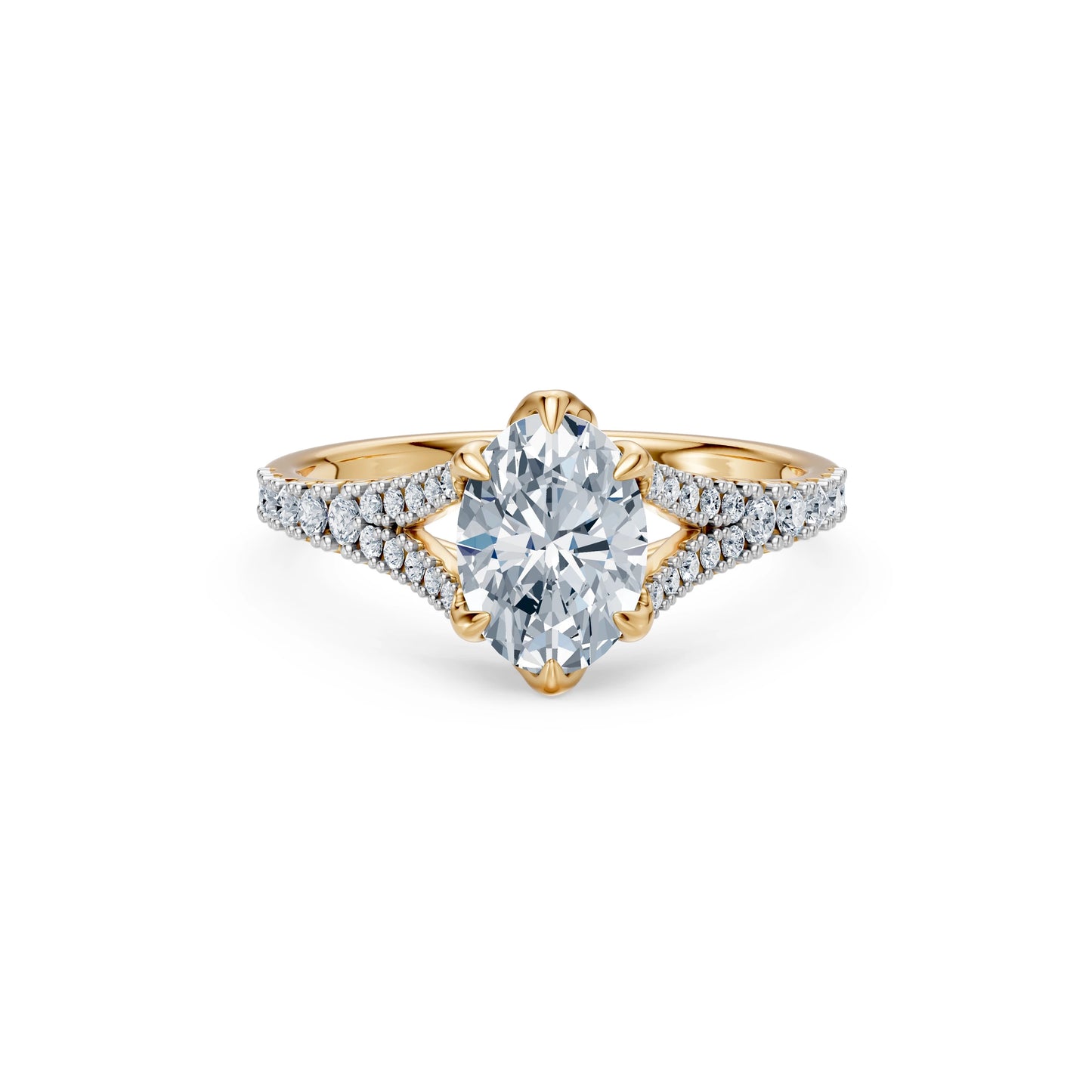 Oval Lab Grown Diamond Micro Pave Eternity Ring 1.5ct by Qutahia Jewellery