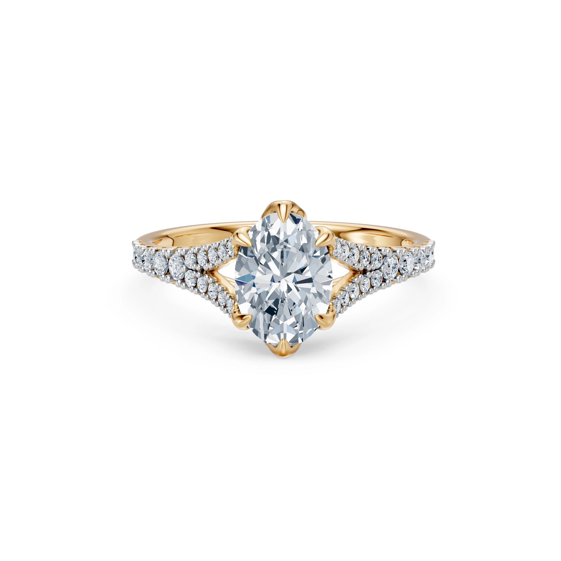 Oval Lab Grown Diamond Micro Pave Eternity Ring 1.5ct by Qutahia Jewellery