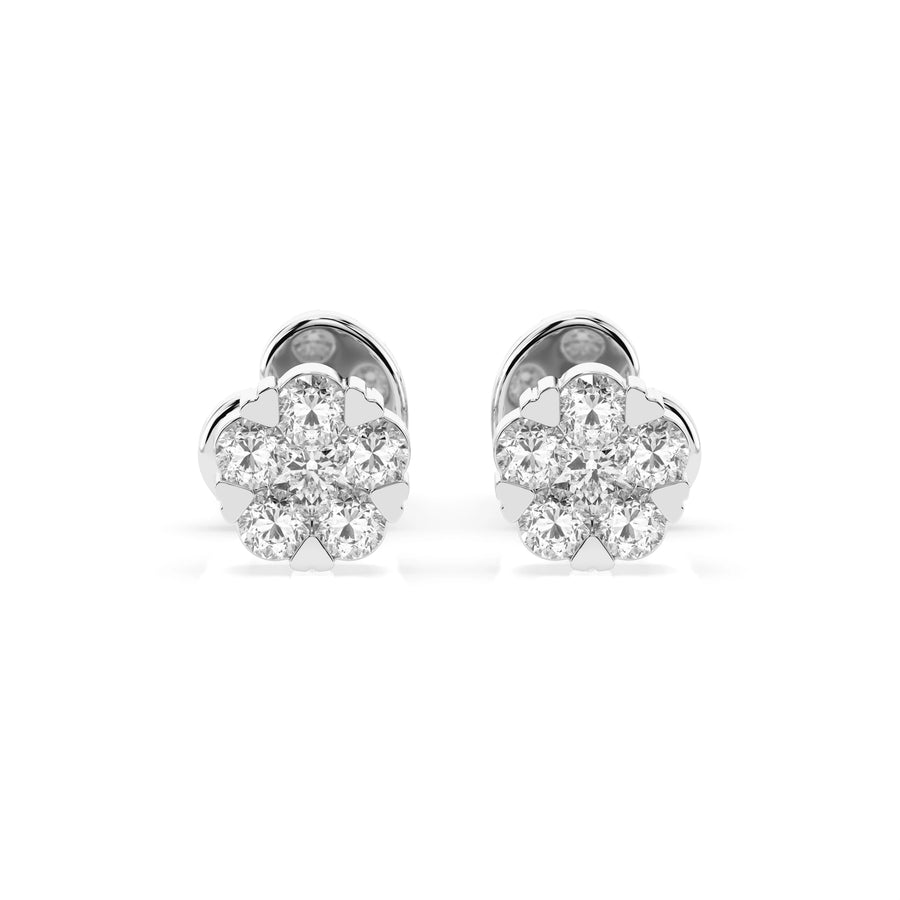 Illusion Diamond Earrings Round 0.06ct by Qutahia Jewellery