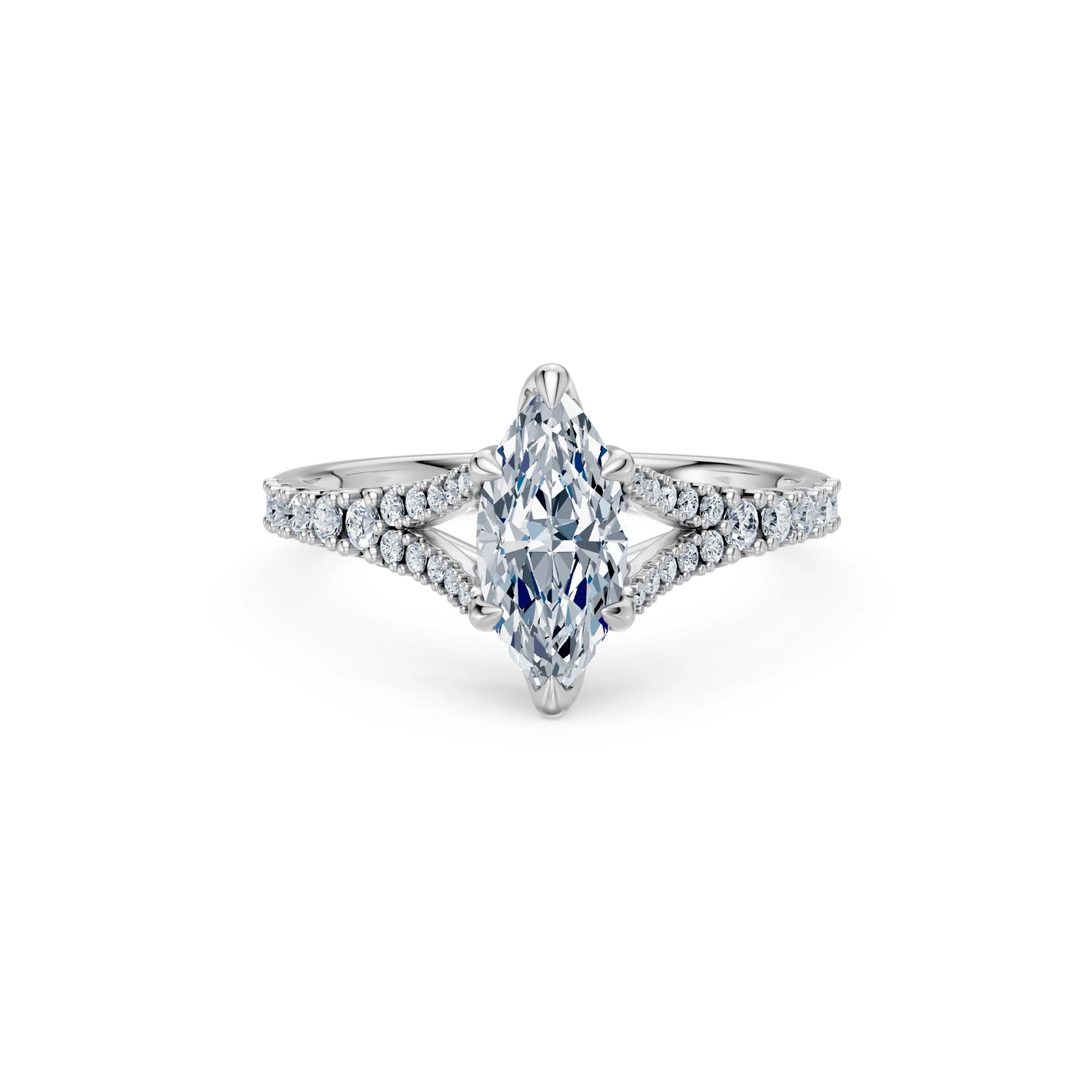 Marquise Lab Grown Diamond Micro Pave Eternity Ring 1.0ct by Qutahia Jewellery