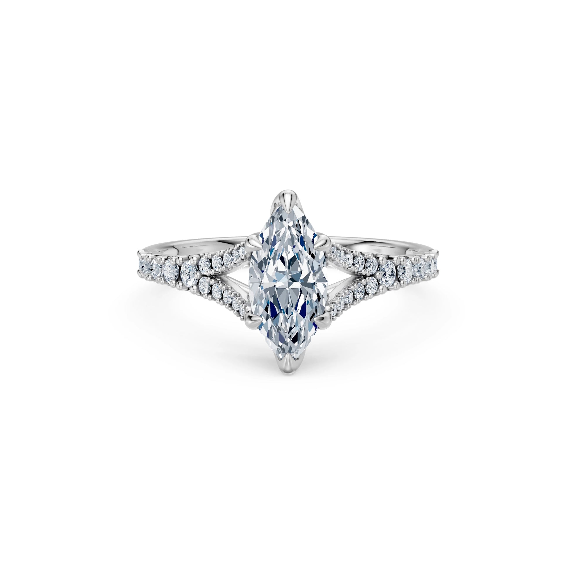Marquise Lab Grown Diamond Micro Pave Eternity Ring 1.0ct by Qutahia Jewellery