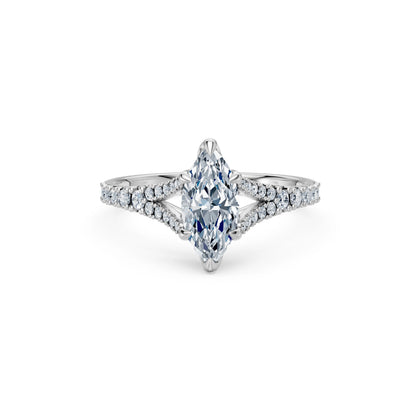 Marquise Lab Grown Diamond Micro Pave Eternity Ring 1.0ct by Qutahia Jewellery