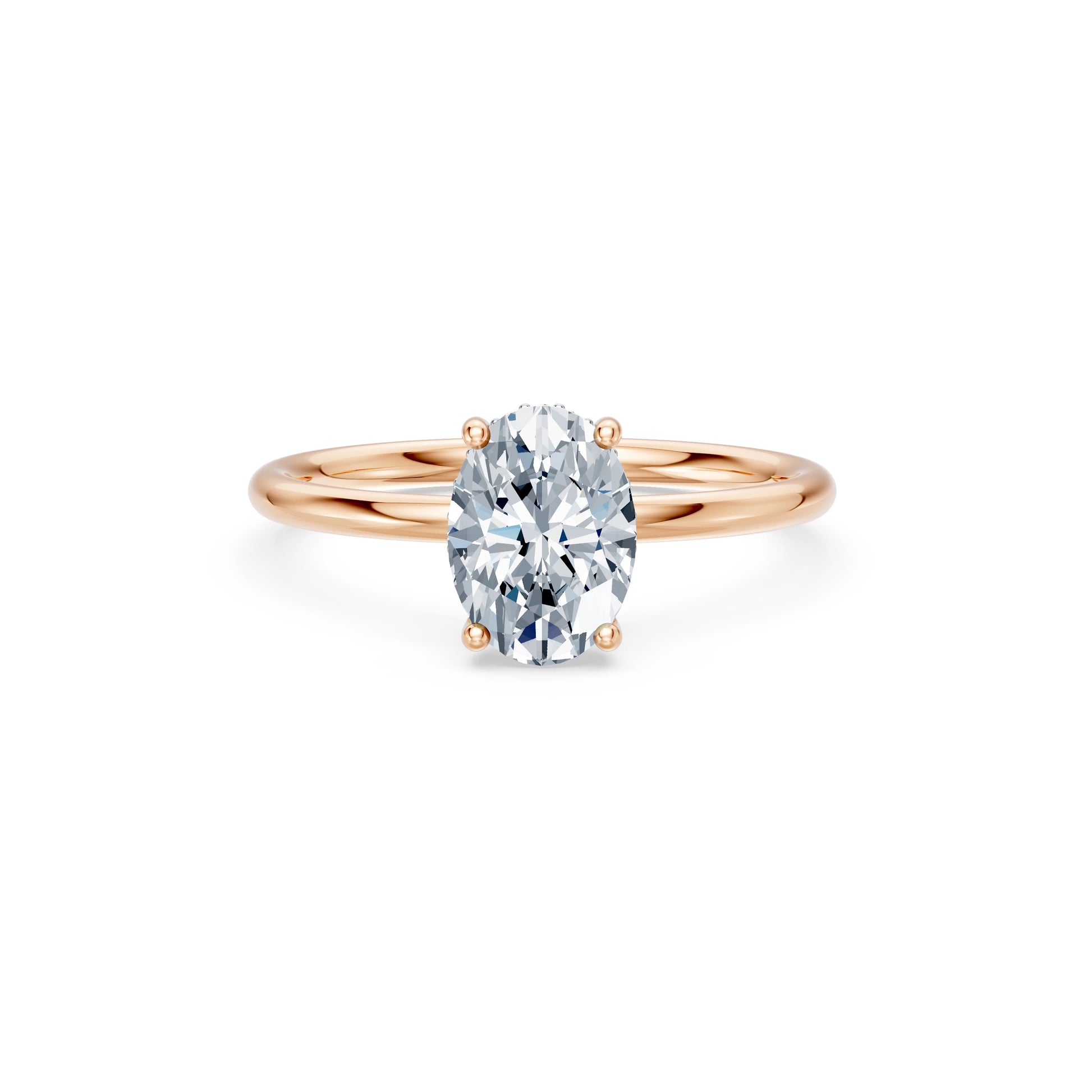 Oval Lab Grown Diamond Micro Pave Engagement Ring 1.5ct by Qutahia Jewellery