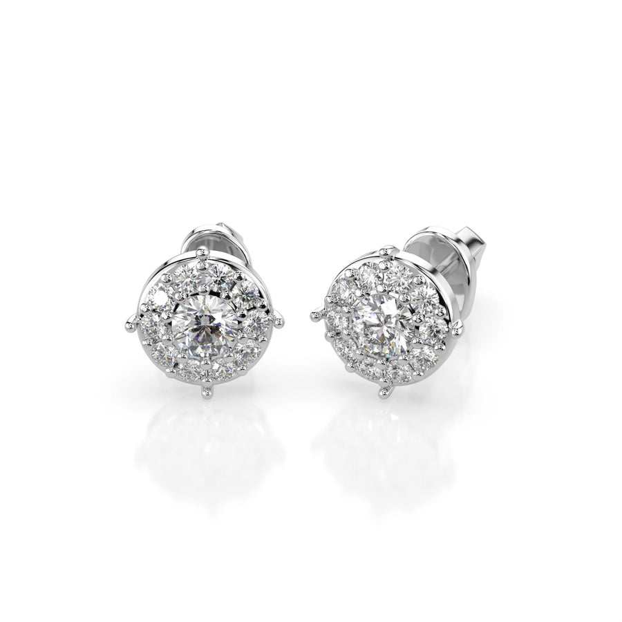 Diamond Eternity Earrings Round 0.2ct by Qutahia Jewellery