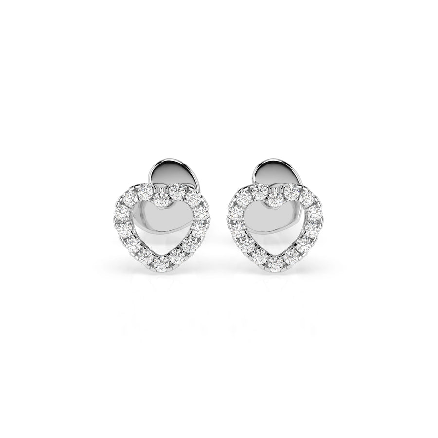 Small Diamond Earrings Round 0.14ct by Qutahia Jewellery