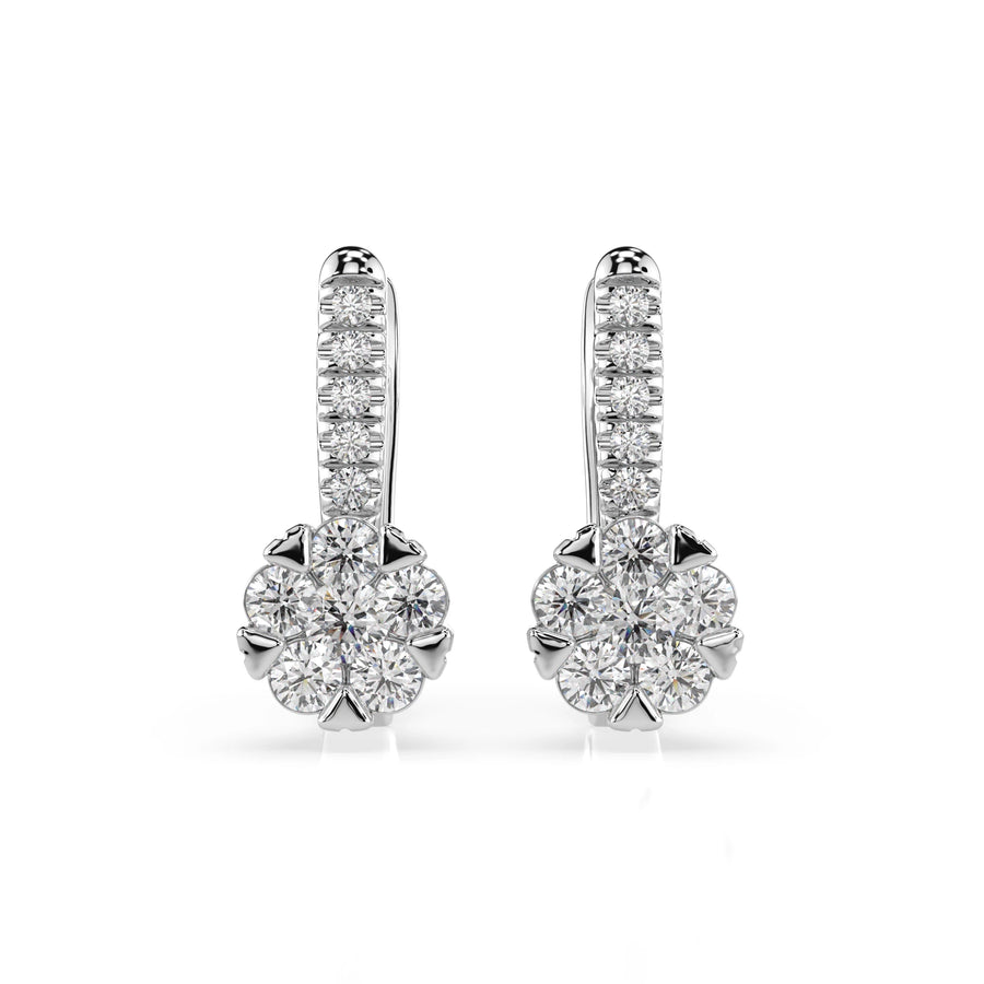 Illusion Diamond Earrings Round 0.12ct by Qutahia Jewellery
