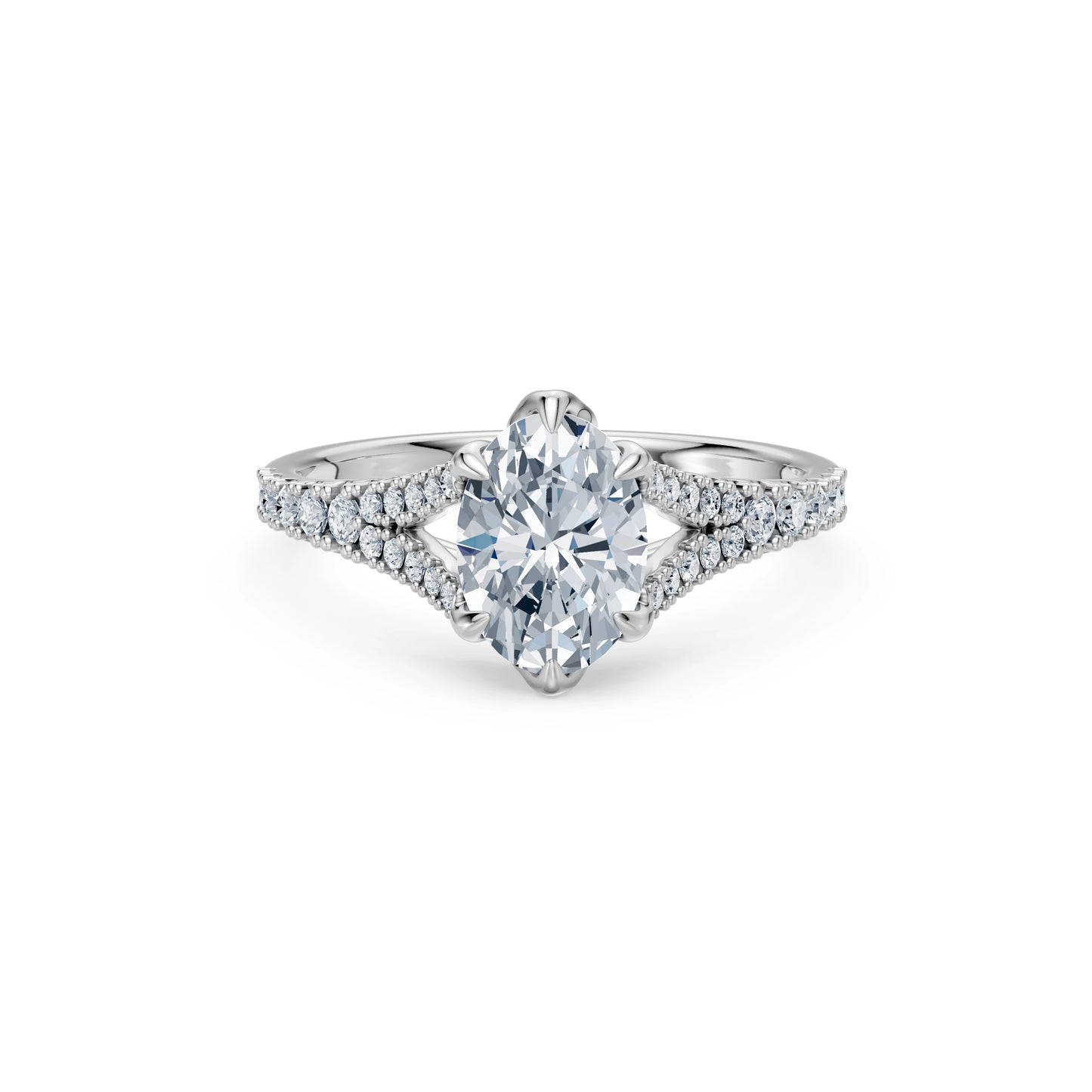 Oval Lab Grown Diamond Micro Pave Eternity Ring 1.5ct by Qutahia Jewellery