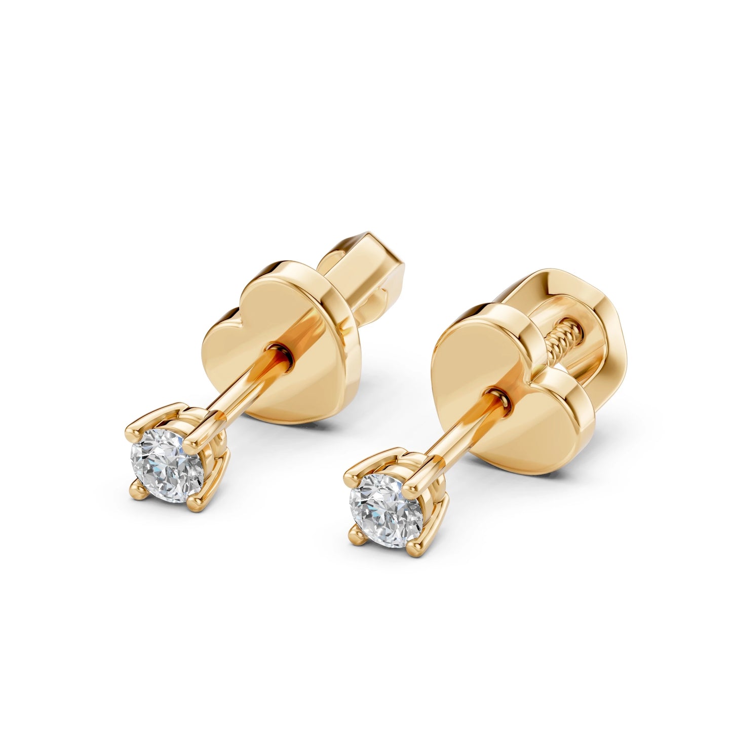 Solitaire Butterfly Earring (Round), 0.12 ct — 102-10012/1(2.5)