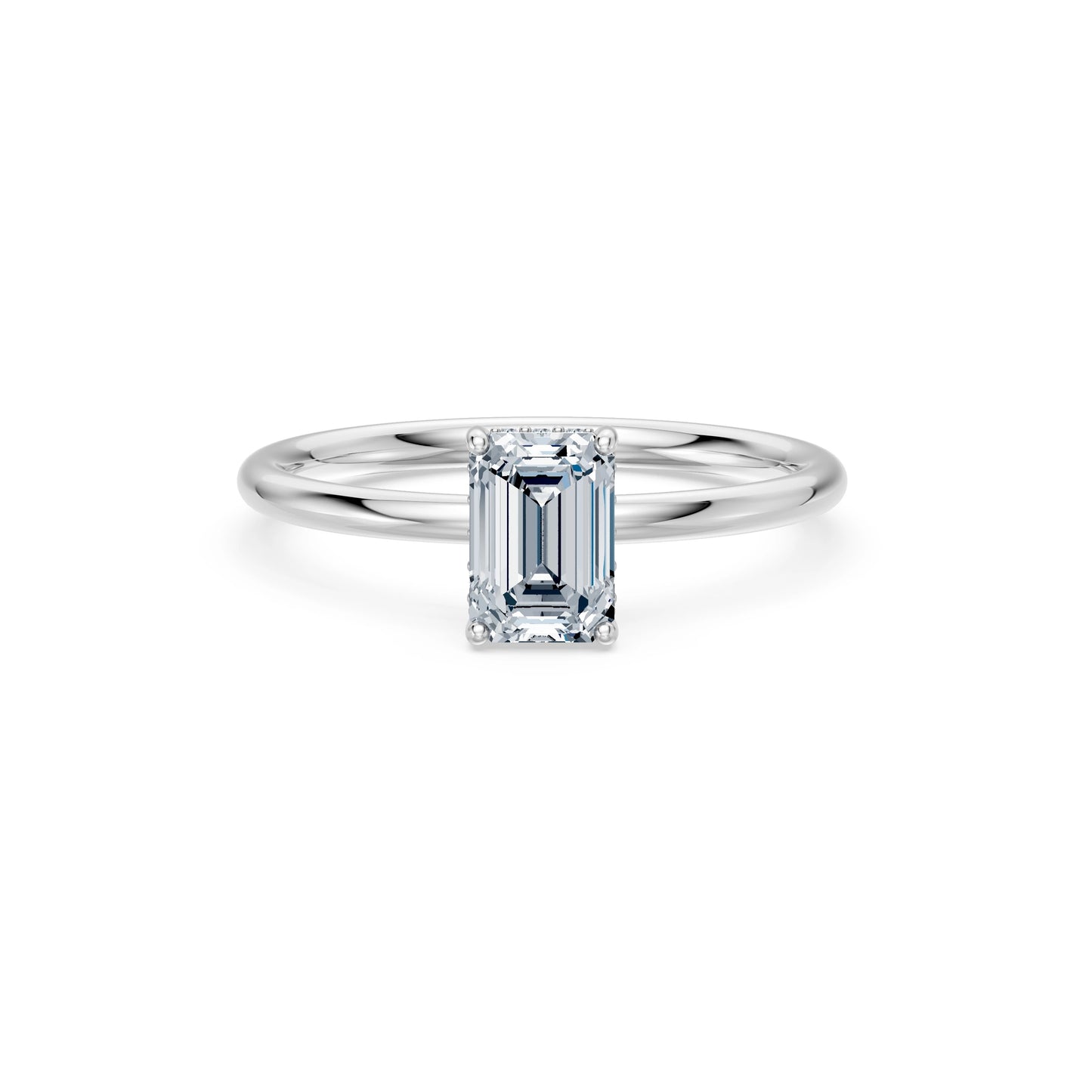 Emerald Lab Grown Diamond Micro Pave Engagement Ring 1.0ct by Qutahia Jewellery