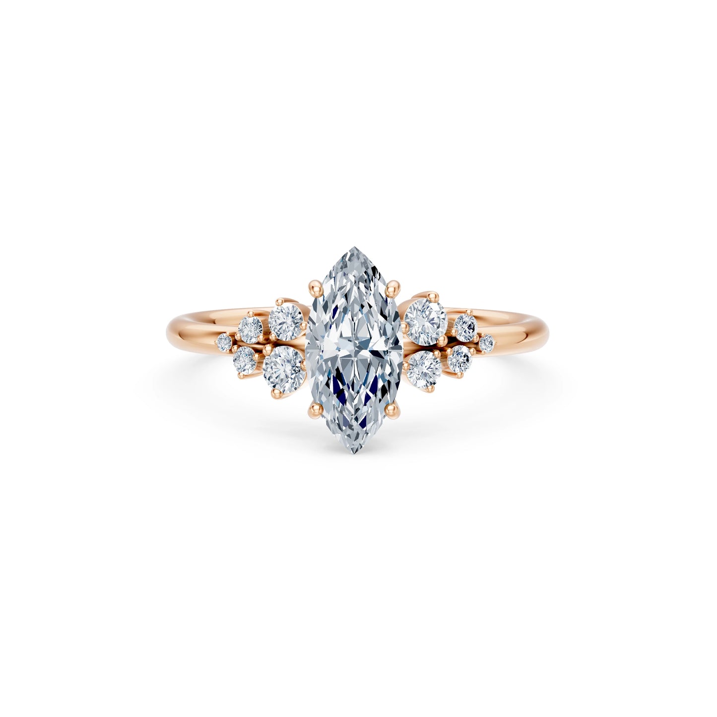 Marquise Lab Grown Diamond Classic Pave Eternity Ring 1.0ct by Qutahia Jewellery