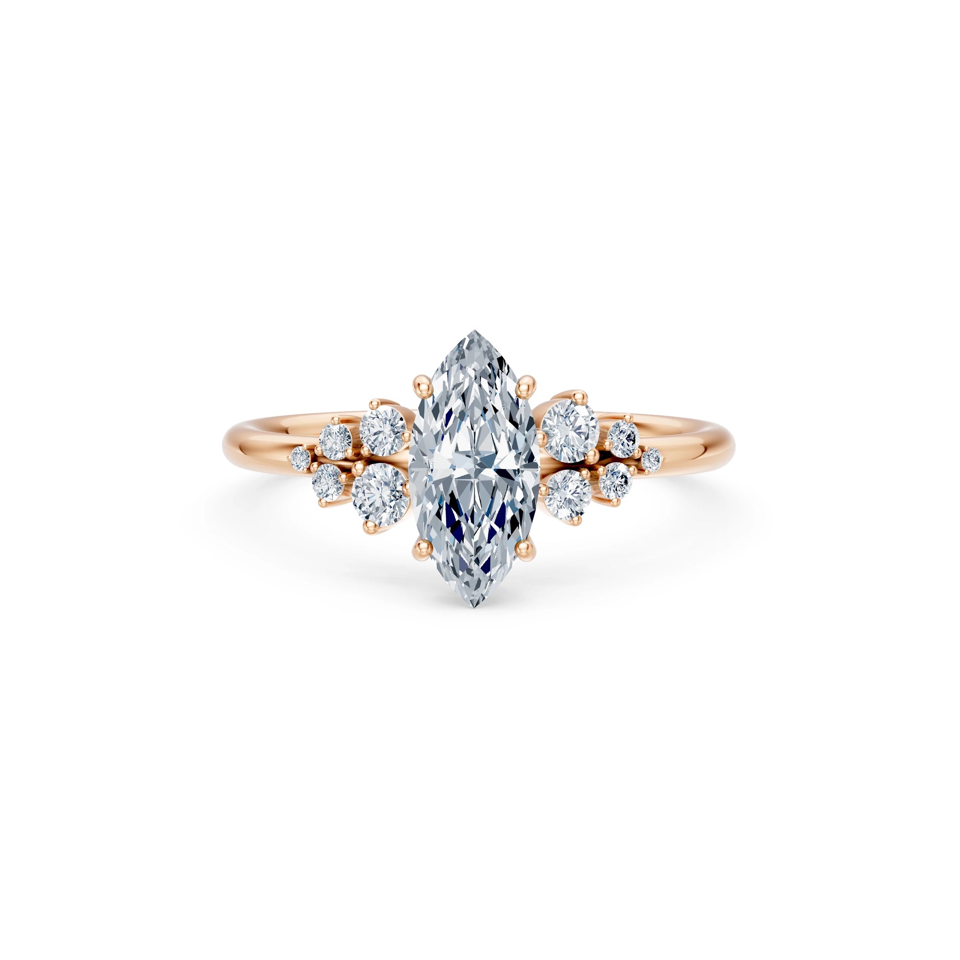Marquise Lab Grown Diamond Classic Pave Eternity Ring 1.0ct by Qutahia Jewellery