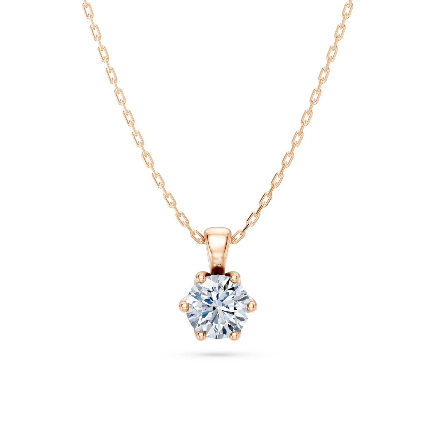 Round Brilliant Diamond Solitaire Necklace 0.5ct by Qutahia Jewellery