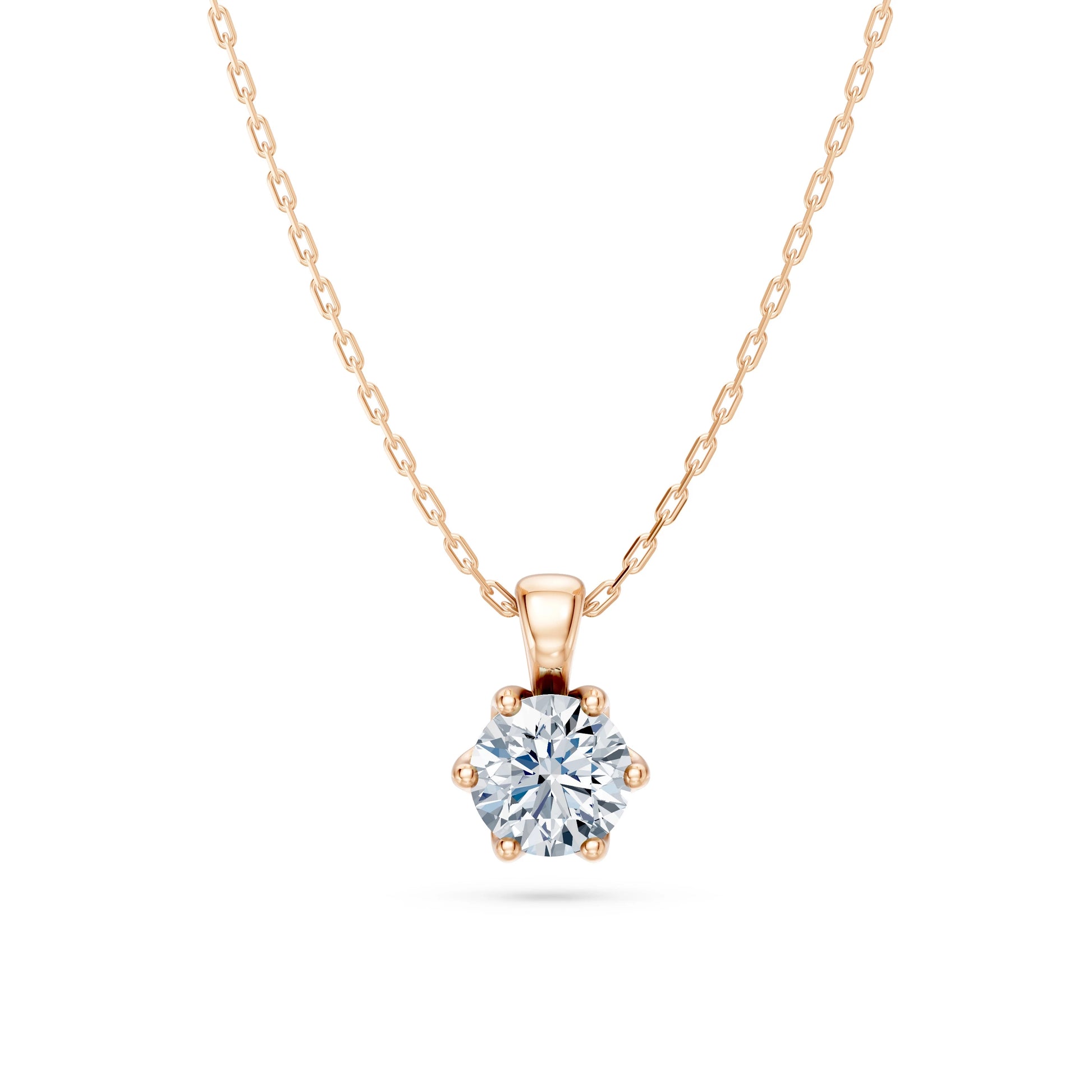 Round Brilliant Diamond Solitaire Necklace 0.5ct by Qutahia Jewellery