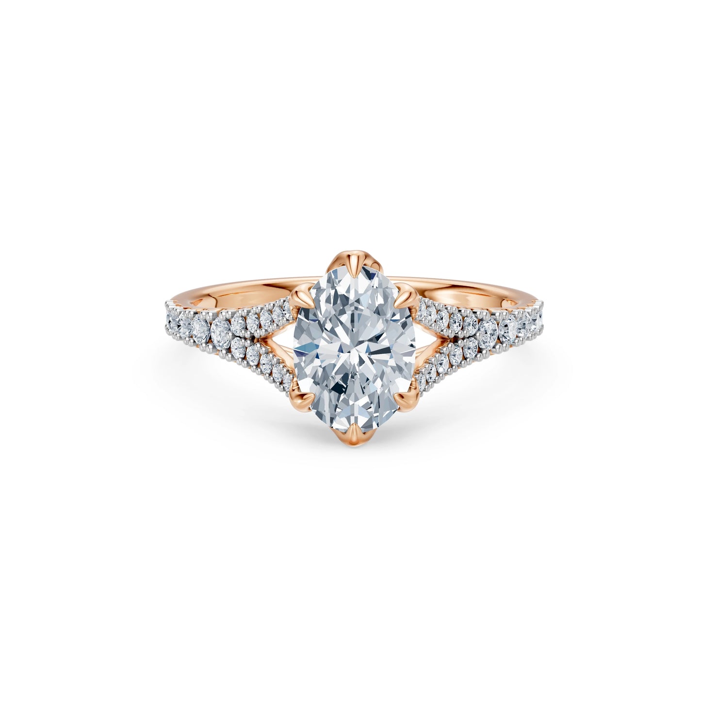 Oval Lab Grown Diamond Micro Pave Eternity Ring 1.5ct by Qutahia Jewellery