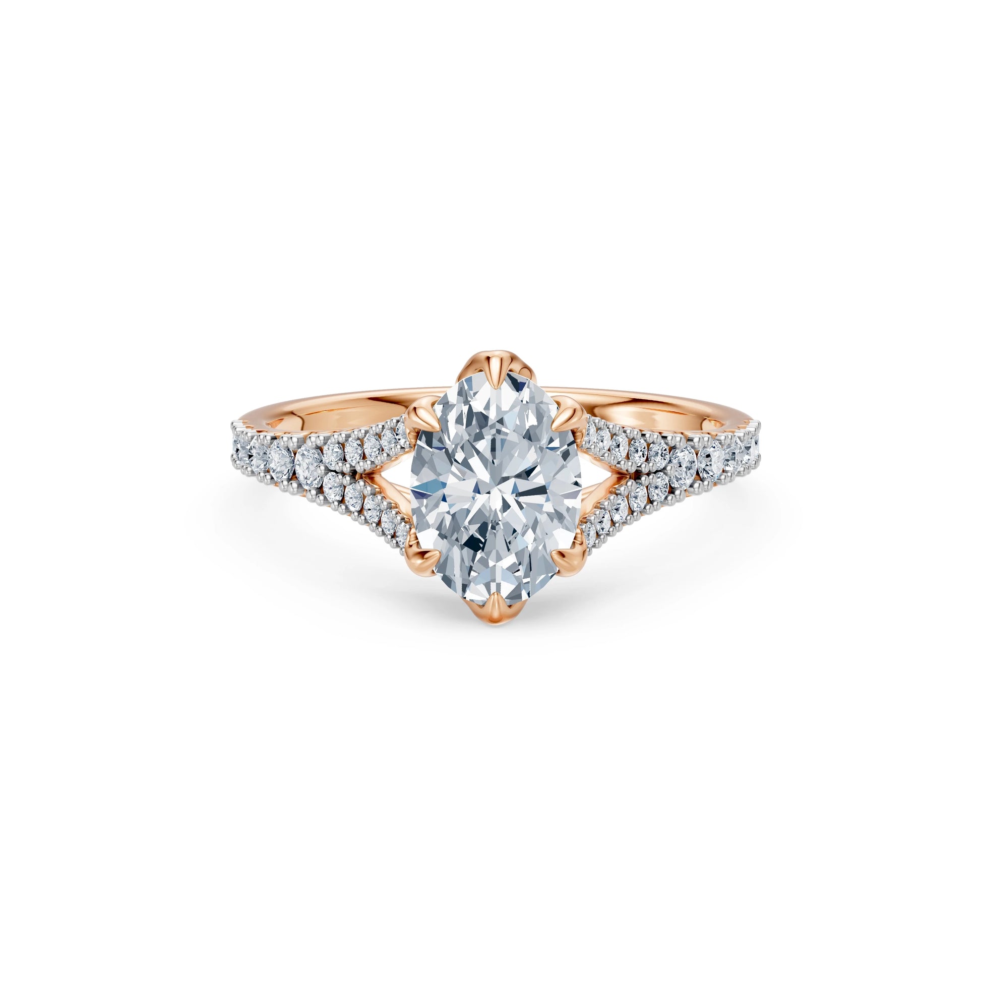Oval Lab Grown Diamond Micro Pave Eternity Ring 1.5ct by Qutahia Jewellery