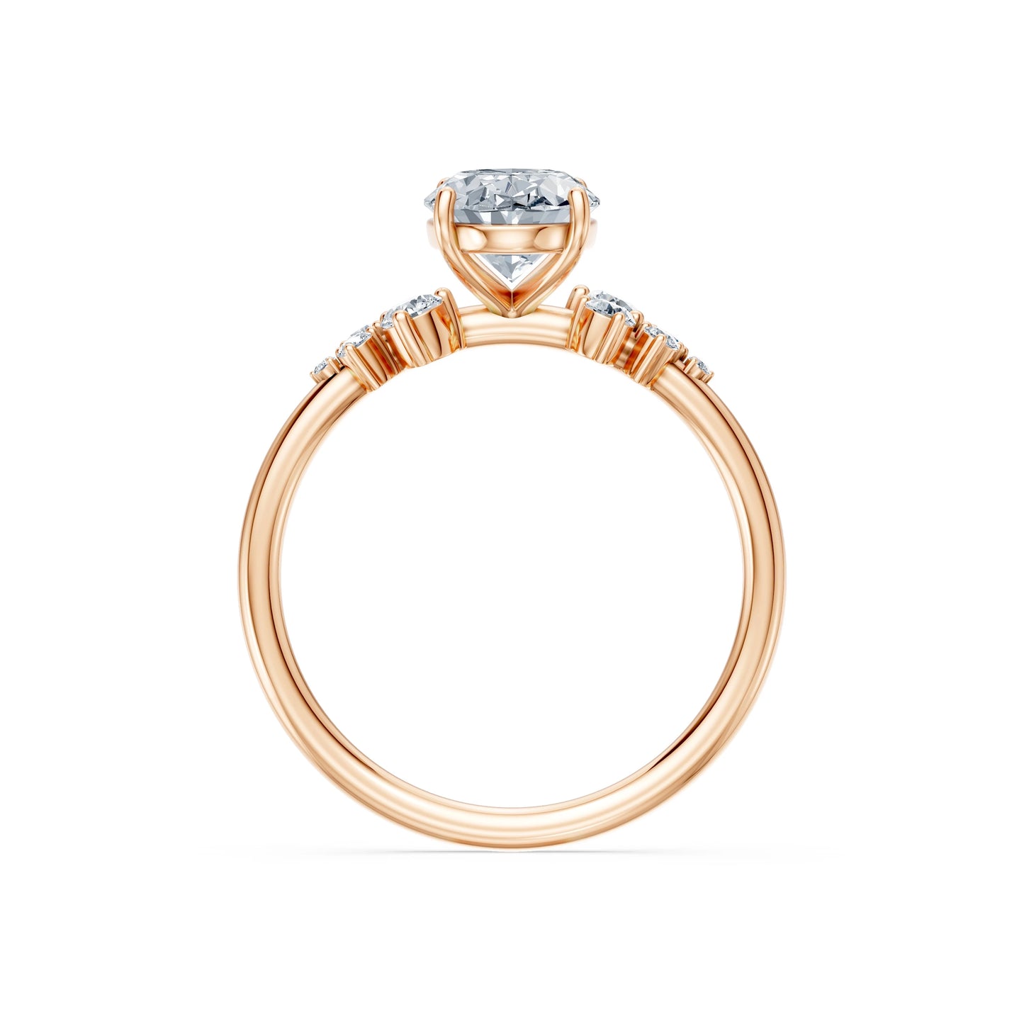 Oval Lab Grown Diamond Classic Pave Eternity Ring 1.5ct by Qutahia Jewellery