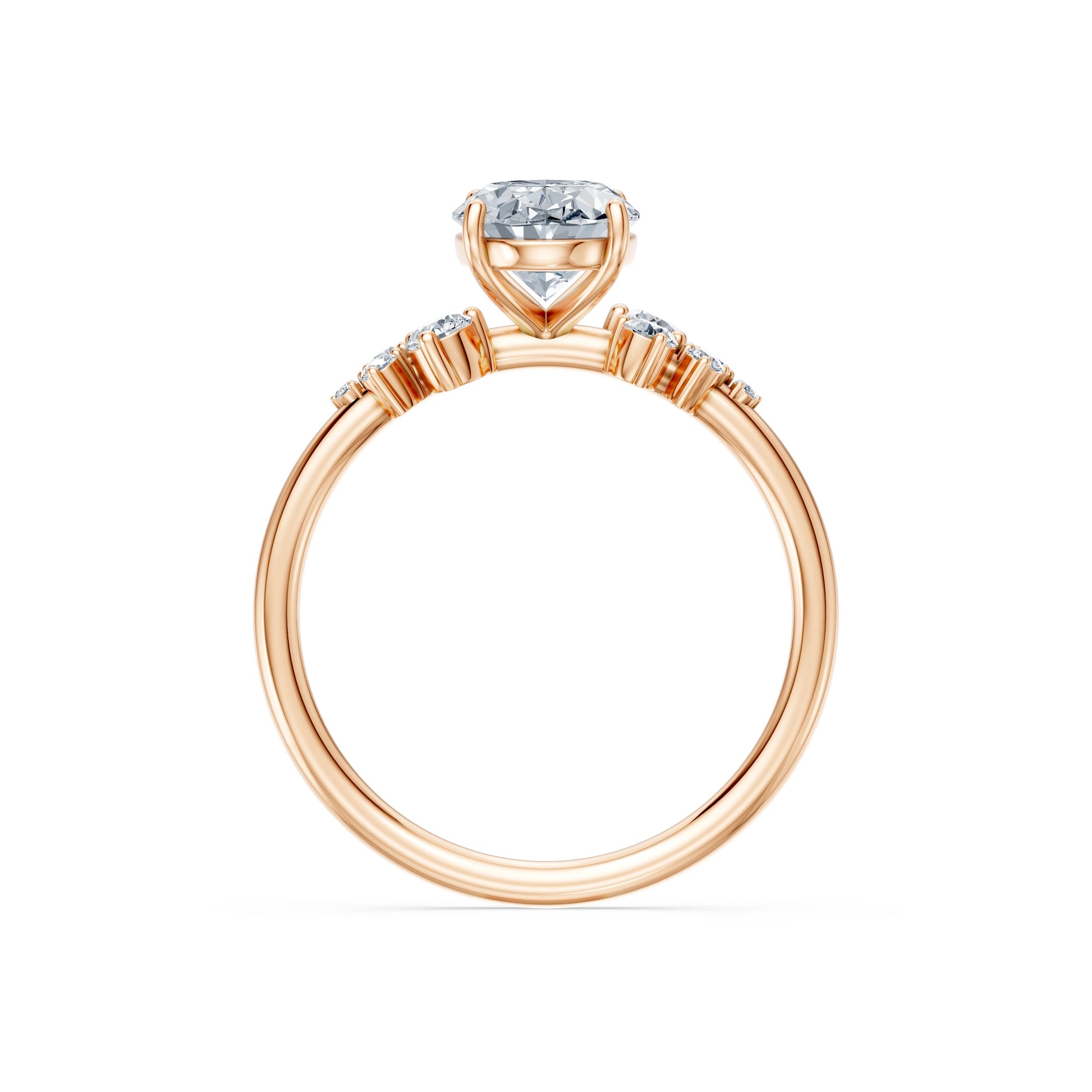 Oval Lab Grown Diamond Classic Pave Eternity Ring 1.5ct by Qutahia Jewellery