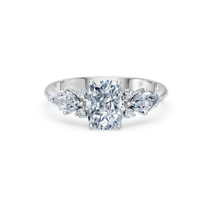 Cushion Lab Grown Diamond Side Stone Eternity Ring 1.5ct by Qutahia Jewellery