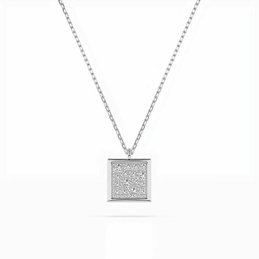 Illusion Diamond Necklace Round 0.07ct by Qutahia Jewellery