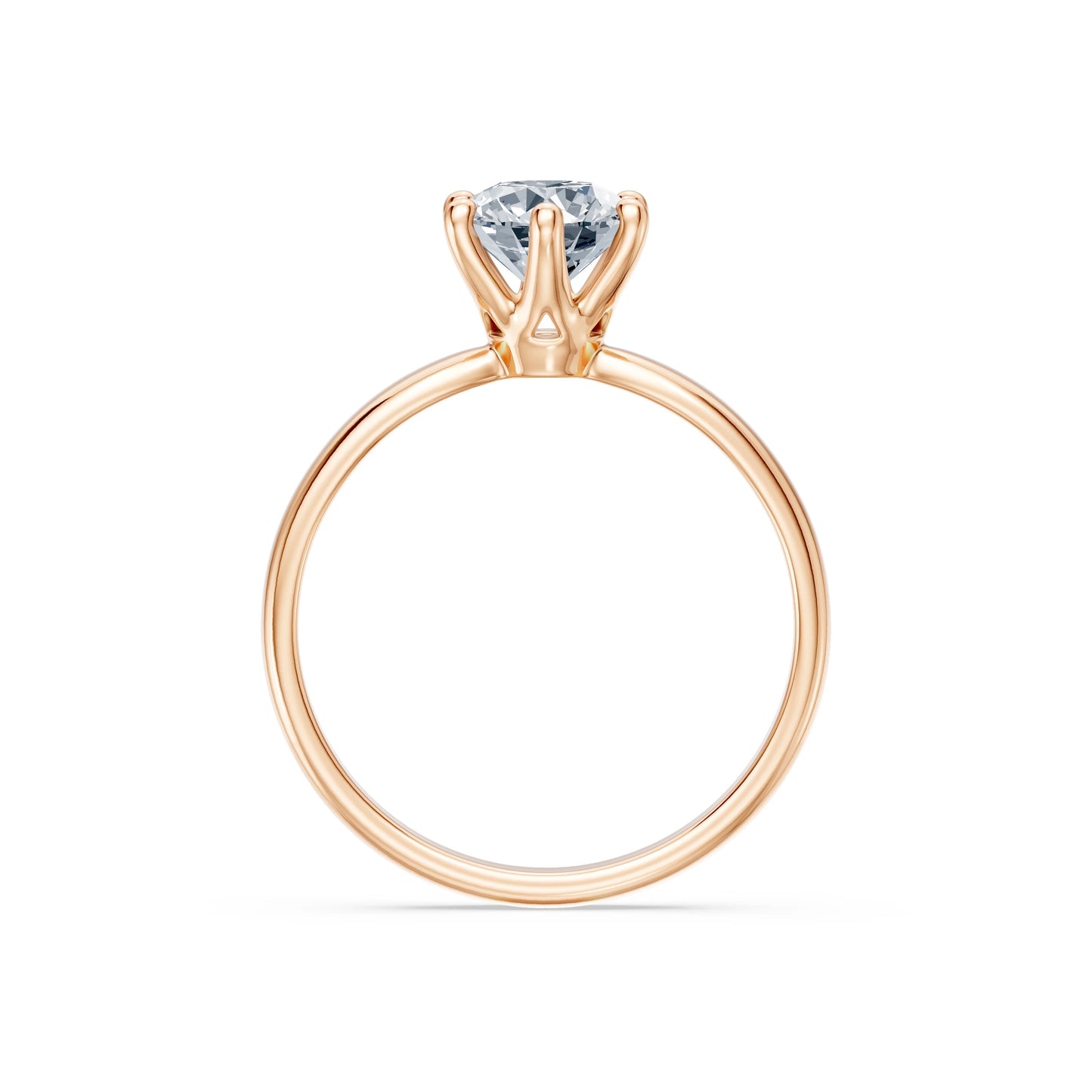 Round Brilliant Diamond Slim Solitaire Engagement Ring 1.0ct by Qutahia Jewellery