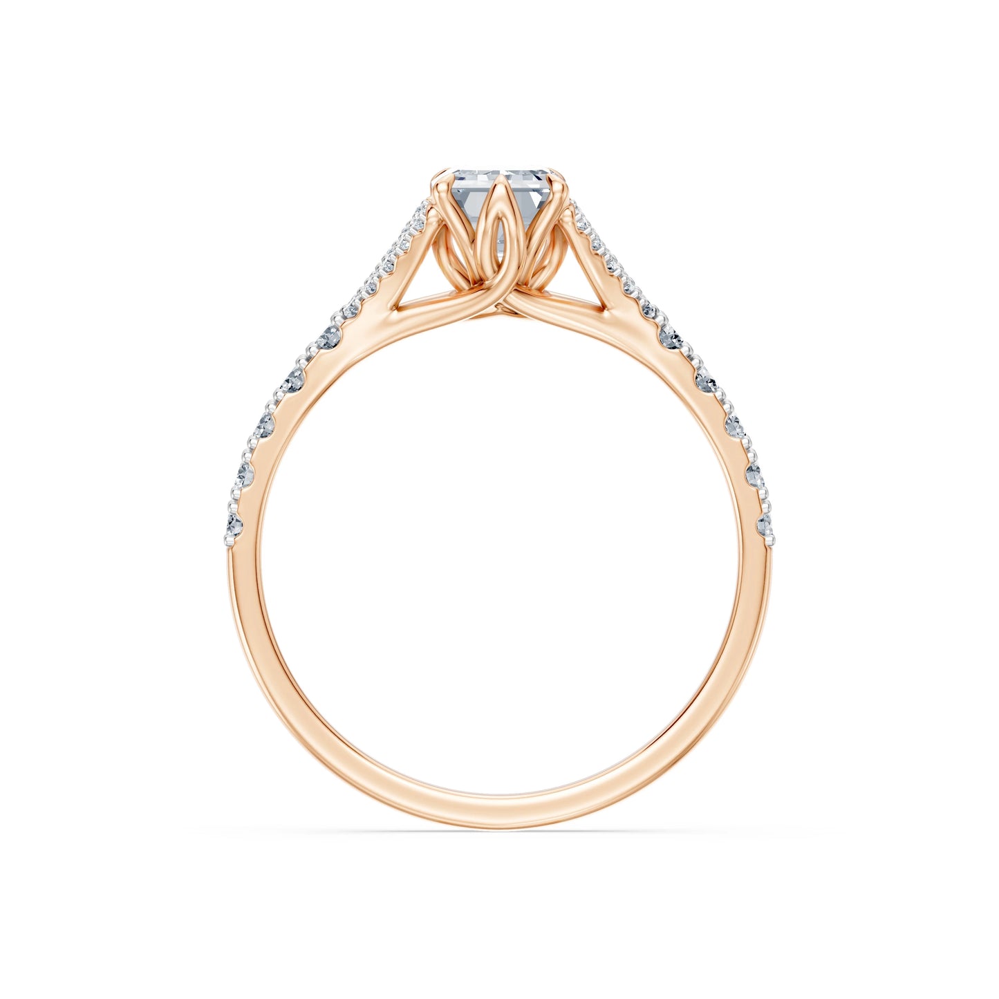 Emerald Lab Grown Diamond Micro Pave Eternity Ring 1.0ct by Qutahia Jewellery