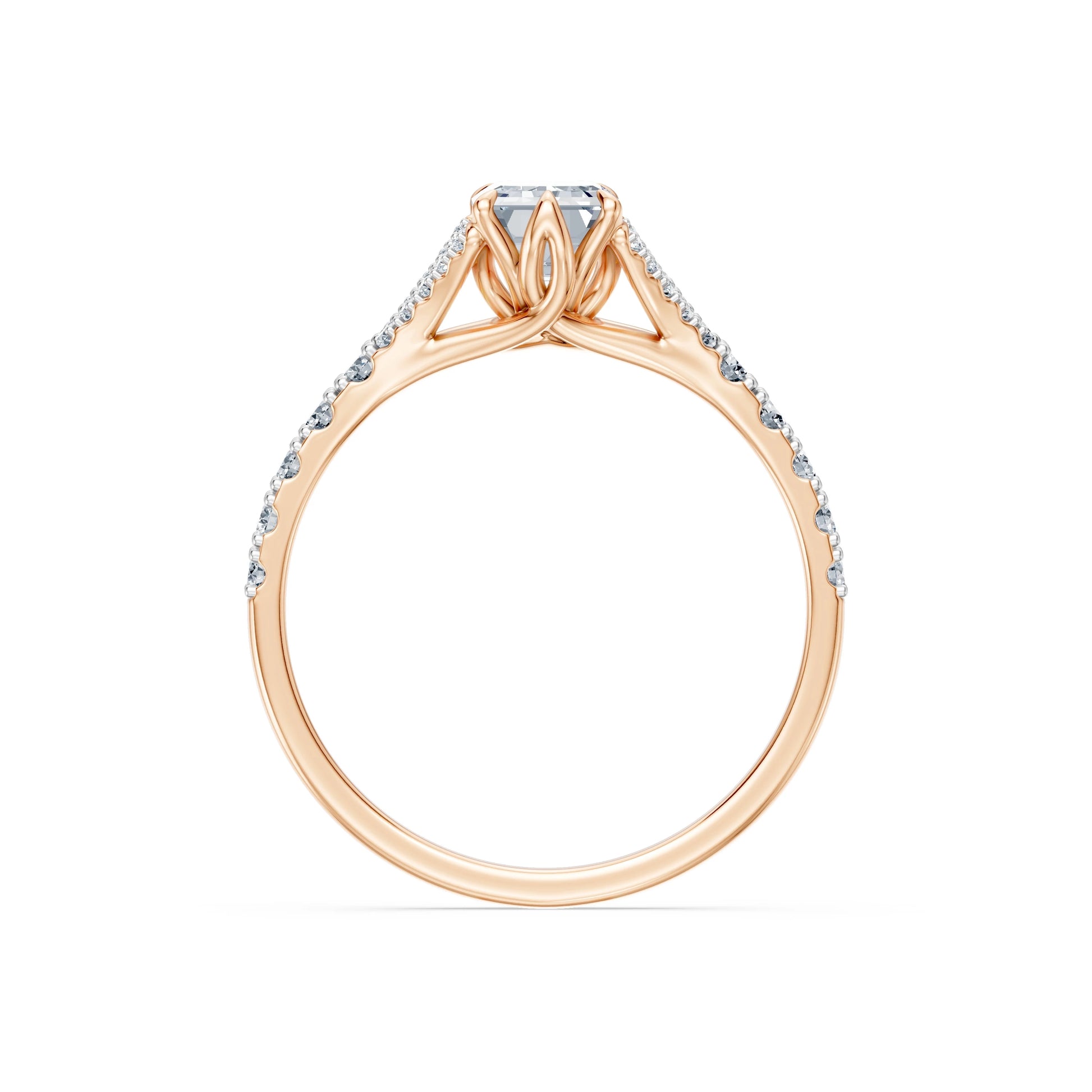 Emerald Lab Grown Diamond Micro Pave Eternity Ring 1.0ct by Qutahia Jewellery