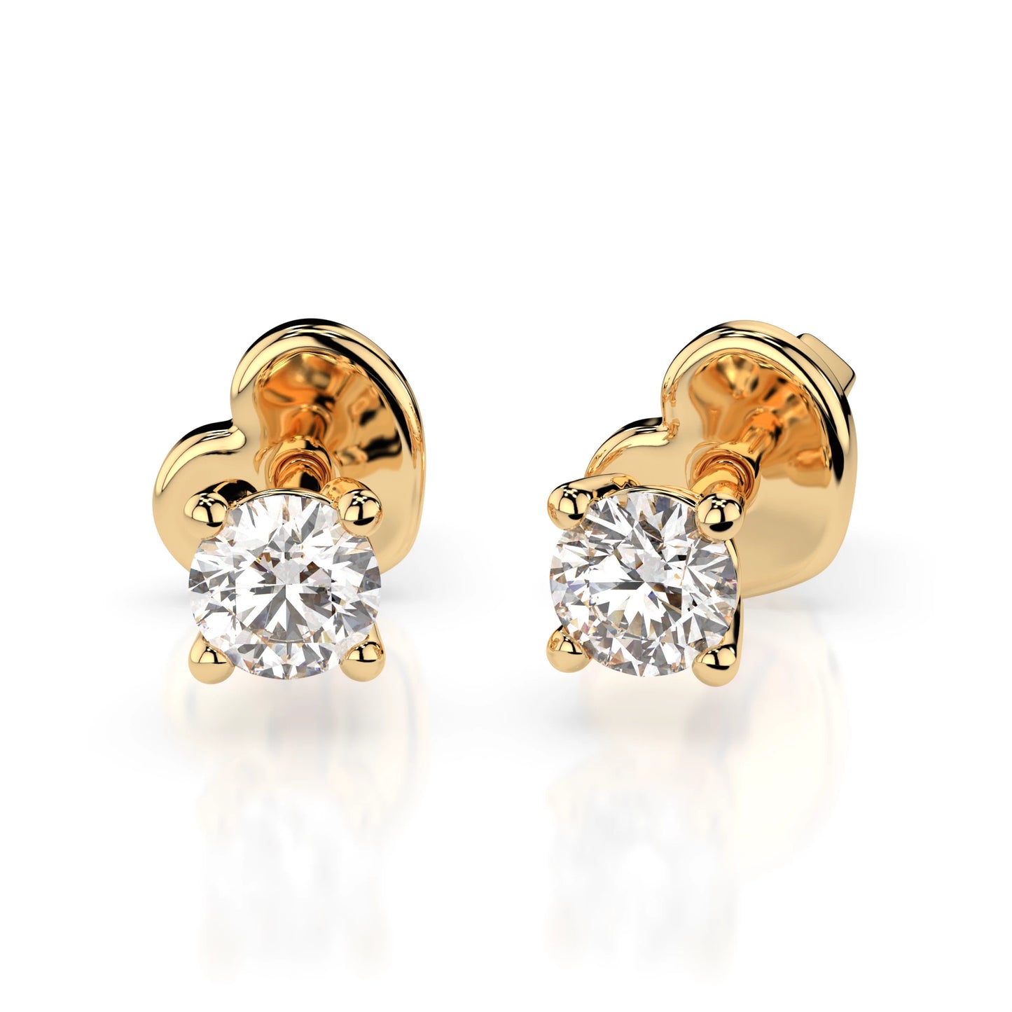 Solitaire Butterfly Earring (Round), 0.3 ct — 102-10012/1(3.4)