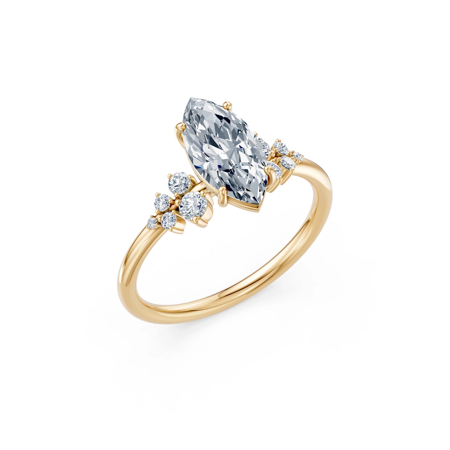 Marquise Lab Grown Diamond Classic Pave Eternity Ring 1.5ct by Qutahia Jewellery