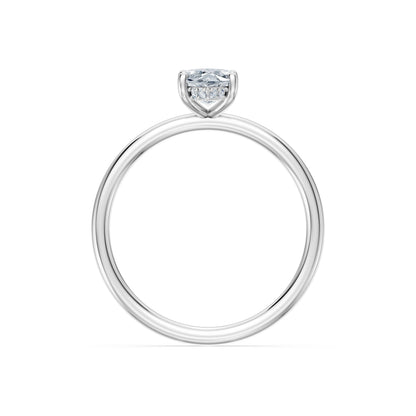 Marquise Lab Grown Diamond Micro Pave Engagement Ring 1.0ct by Qutahia Jewellery