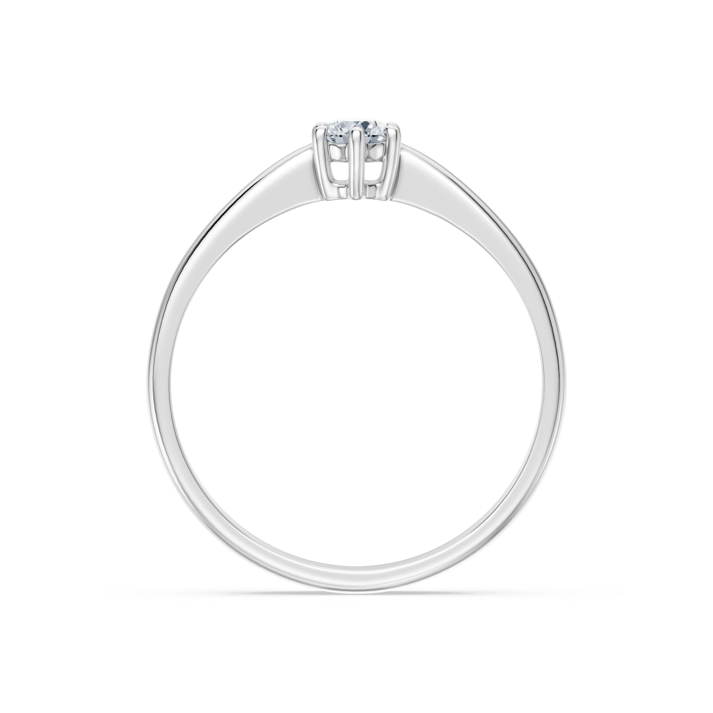 Round Brilliant Diamond Classic Solitaire Engagement Ring 0.2ct by Qutahia Jewellery