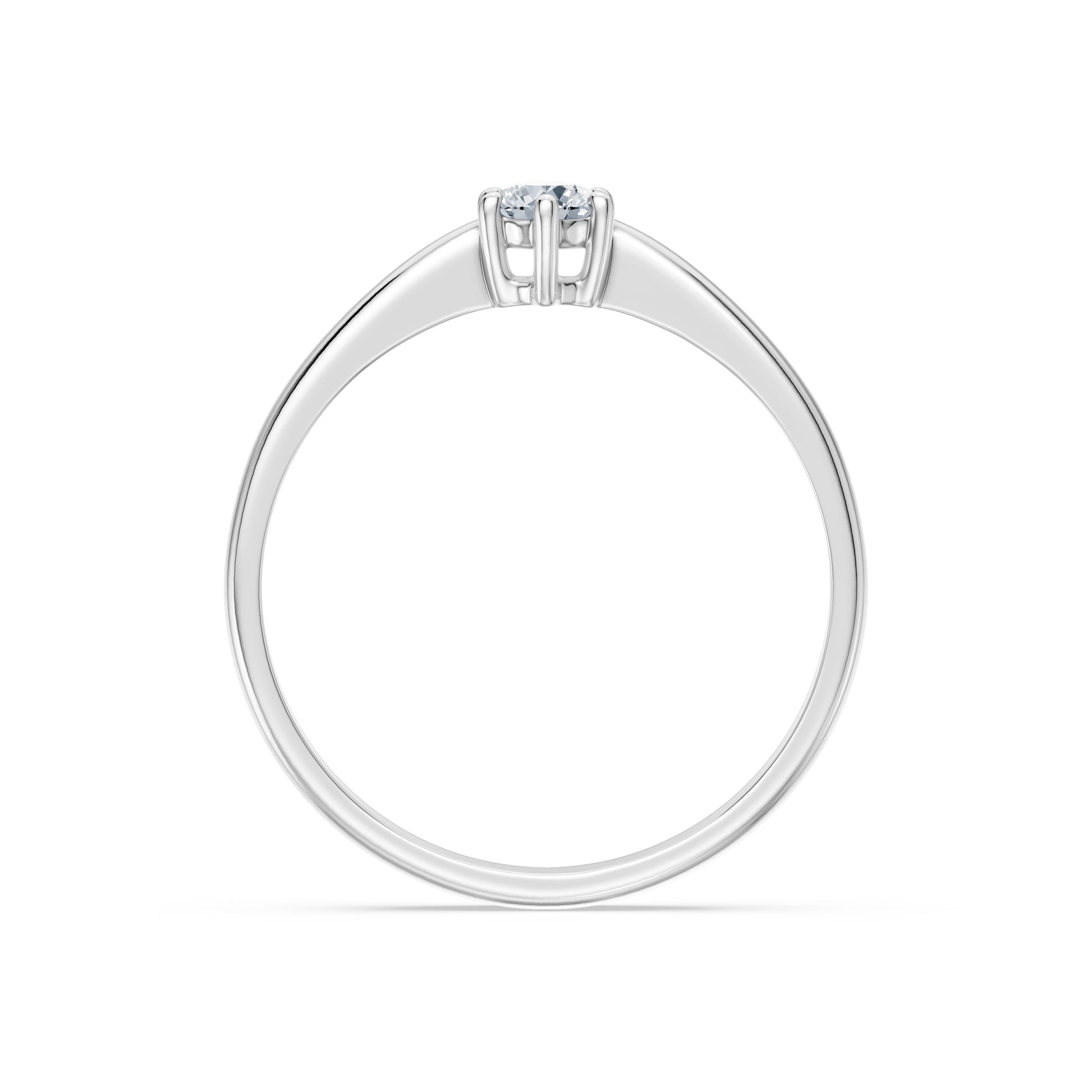 Round Brilliant Diamond Classic Solitaire Engagement Ring 0.2ct by Qutahia Jewellery