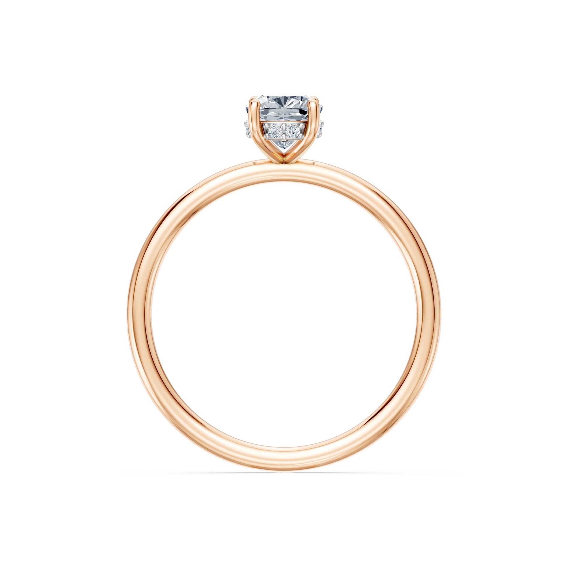 Cushion Lab Grown Diamond Micro Pave Engagement Ring 1.0ct by Qutahia Jewellery