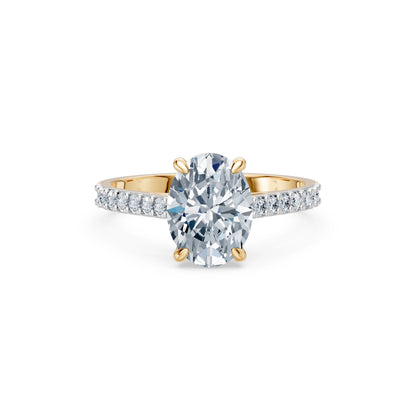 Oval Lab Grown Diamond Slim Pave Eternity Ring 2.0ct by Qutahia Jewellery