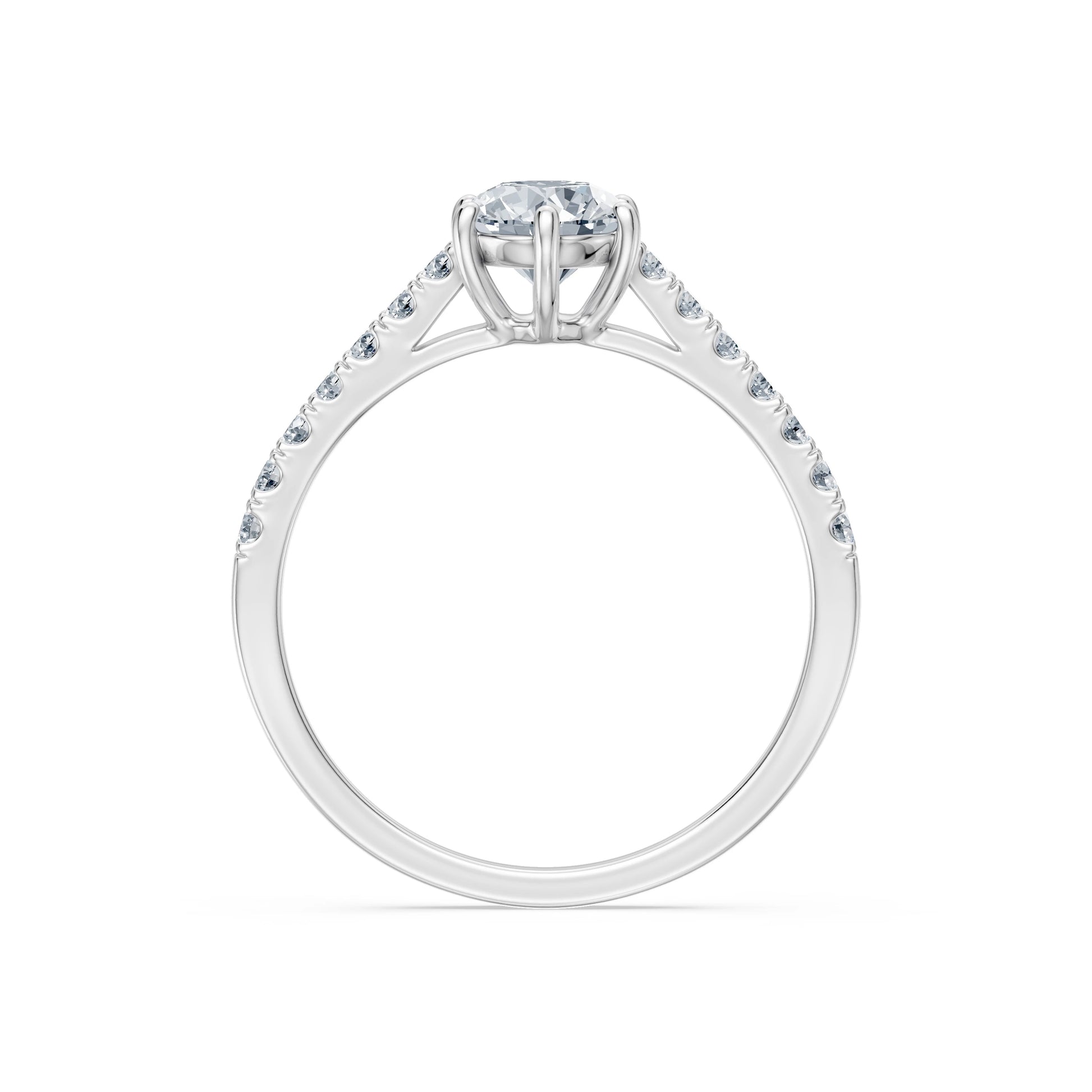 Round Brilliant Diamond Pave Eternity Ring 0.7ct by Qutahia Jewellery