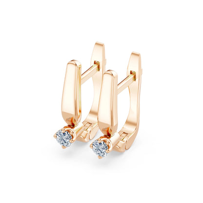 Solitaire English Lock Earring, 0.2 ct — 102-10041(3.0)