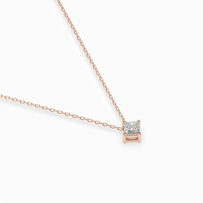 Solitaire Necklace (Princess), 0.1 ct — 104-10055(2.5)PR
