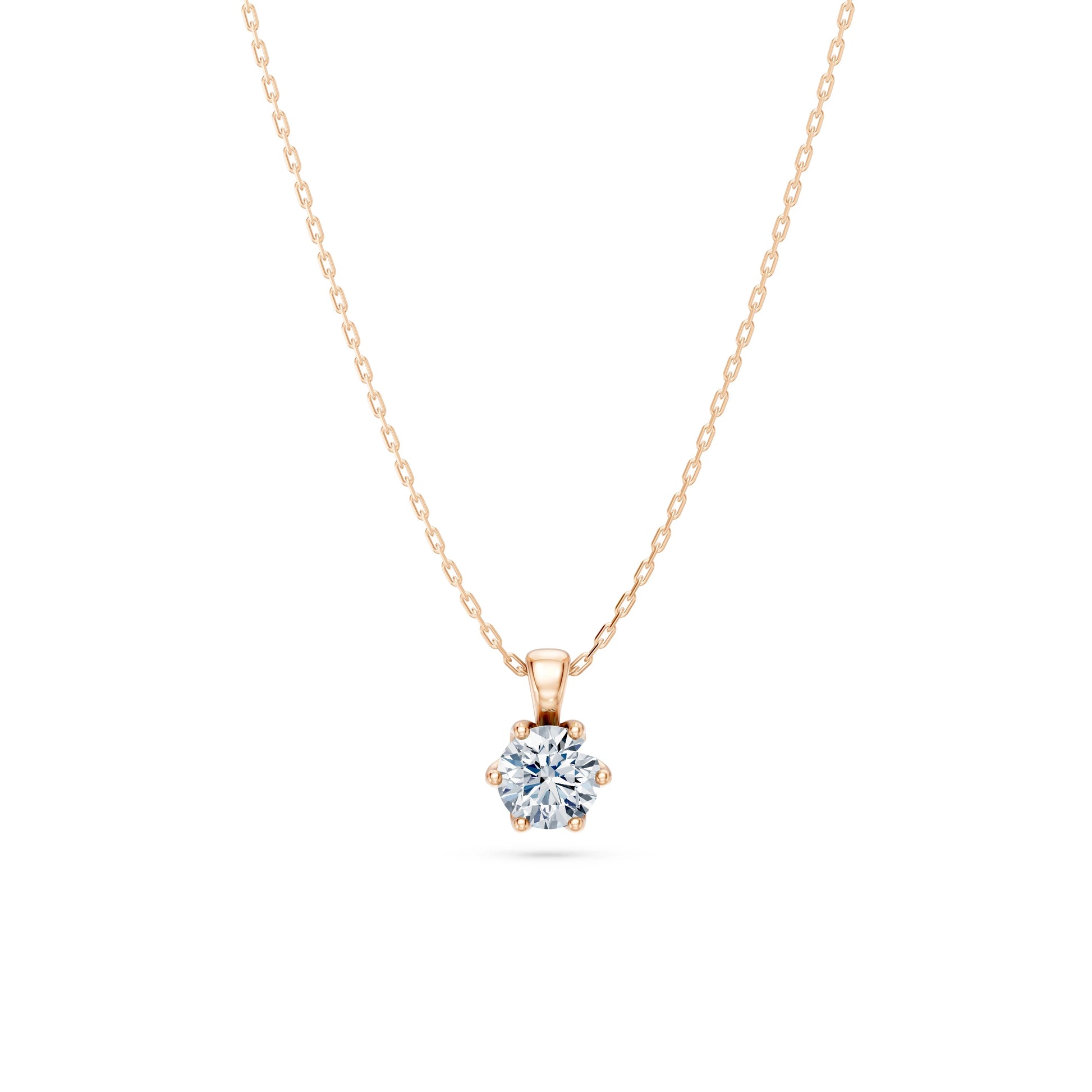 Round Brilliant Diamond Solitaire Necklace 0.5ct by Qutahia Jewellery
