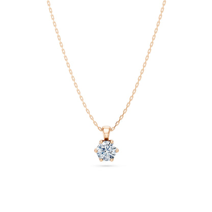 Round Brilliant Diamond Solitaire Necklace 0.5ct by Qutahia Jewellery