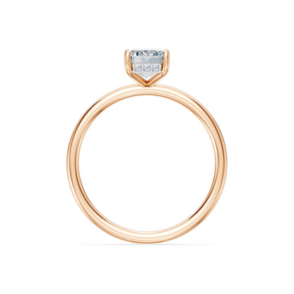 Emerald Lab Grown Diamond Micro Pave Engagement Ring 1.5ct by Qutahia Jewellery