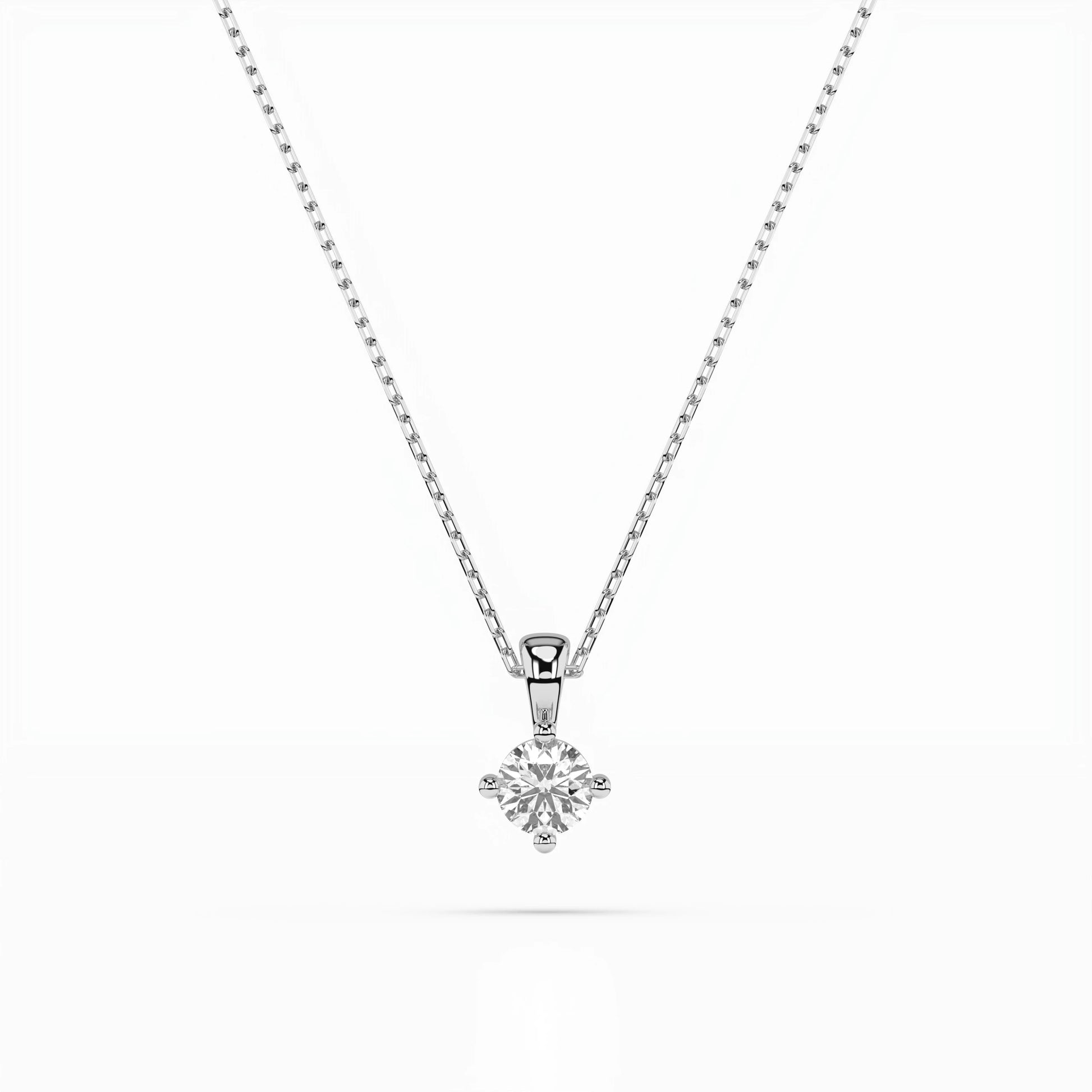 Solitaire Necklace (Round), 0.1 ct — 104-10011(3.0)