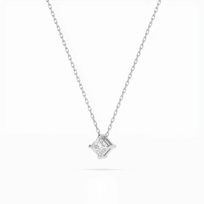 Solitaire Necklace (Princess), 0.1 ct — 104-10055(2.5)PR